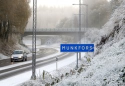 Ortsskylt vid infarten till Munkfors
