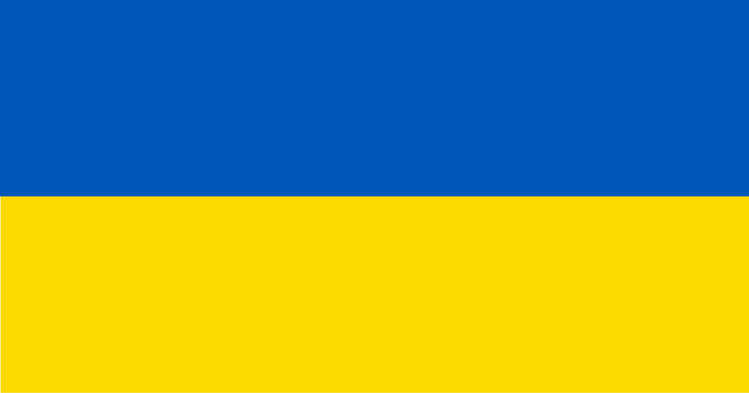 Ukrainas flagga som är gul och blå.