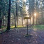discgolfkorg i skog